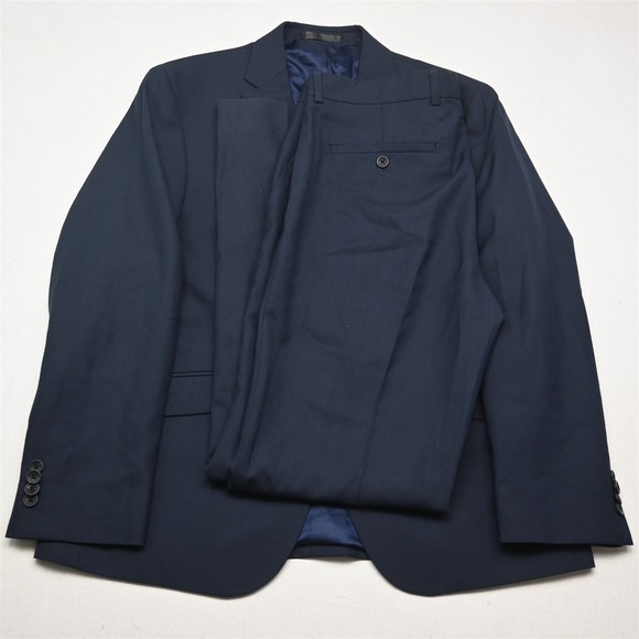 Kenneth Cole 42S 34x34 Blue Mens Jacket Pants Suit